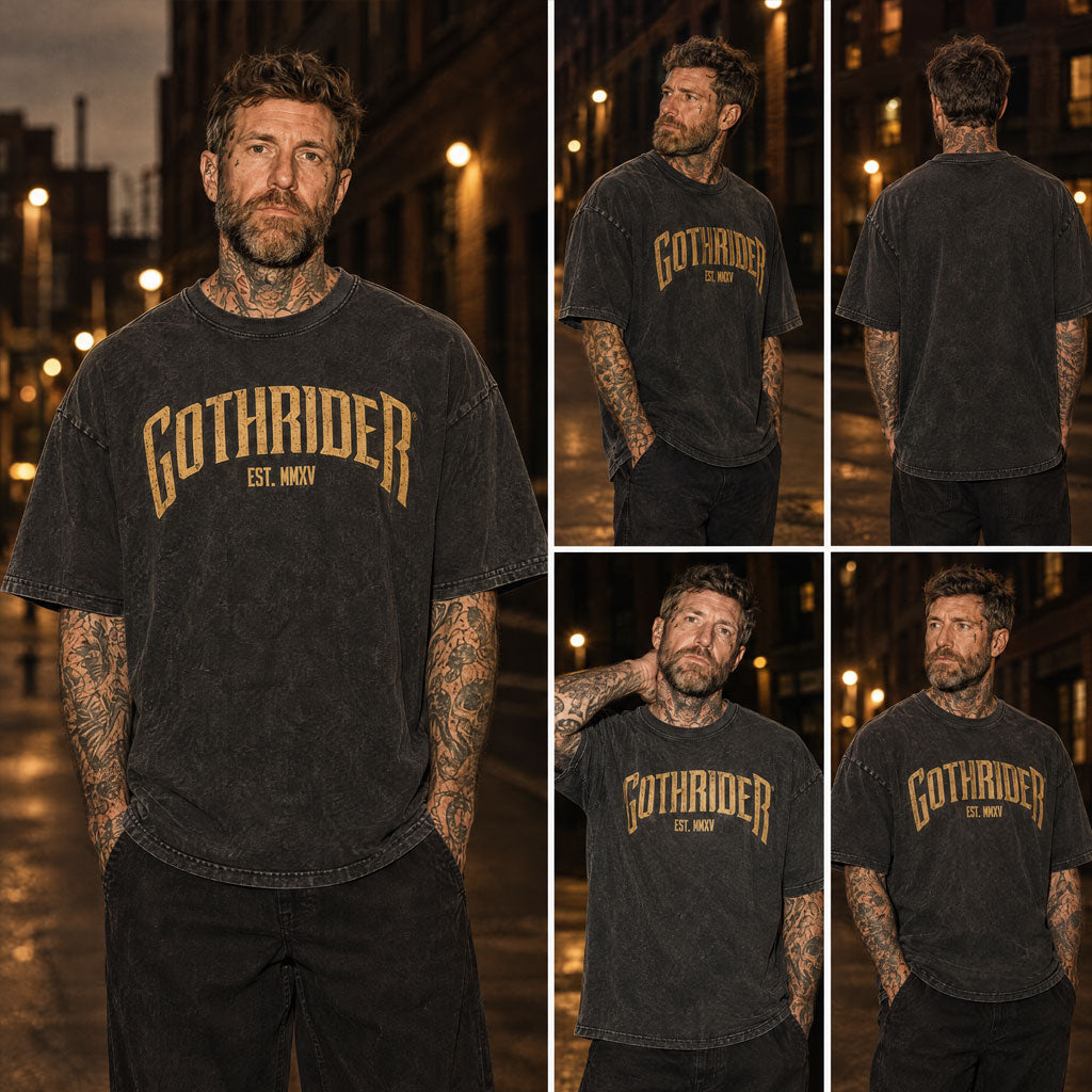 GothRider Brand Washed Unisex T-Shirt