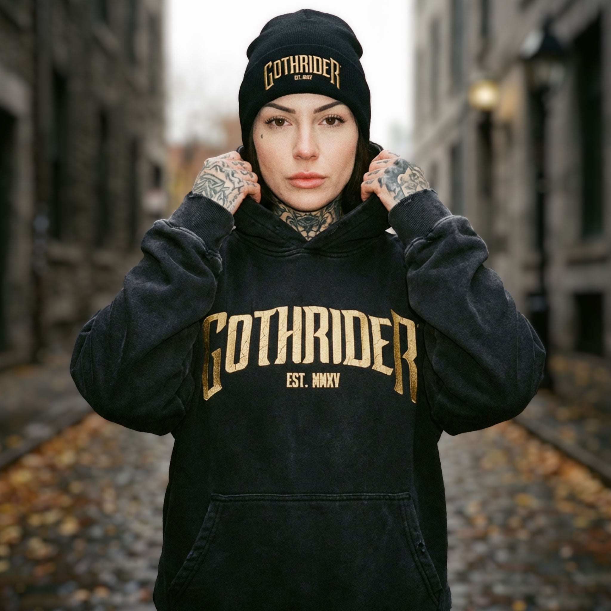 GothRider Embroidered Beanie